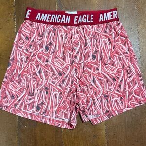 American Eagle Candy Cane Red and White Patterned Boxers XS 26-28 NWT